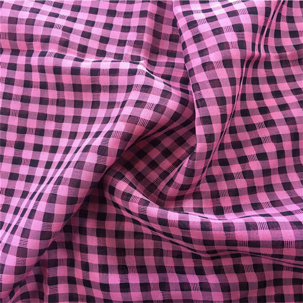 Cationic two color small chequered Chiffon