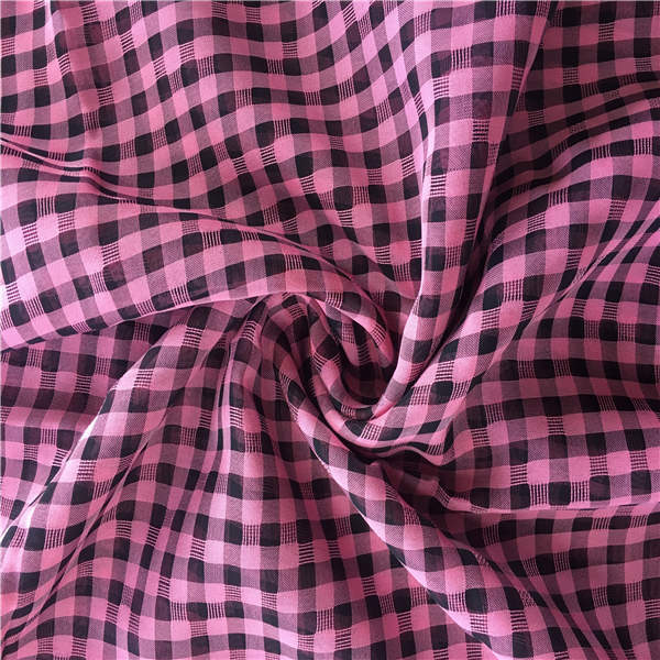 Cationic two color small chequered Chiffon